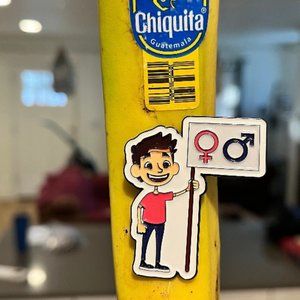 Two Gender enamel pin - Black backing